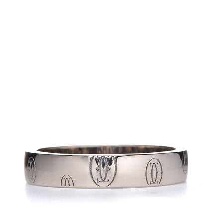 Cartier 18K White Gold 4mm Happy Birthday Band Ring 51 6 3 of 4