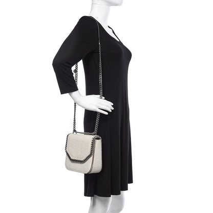 Stella McCartney Embossed Crocodile Effect Medium Falabella Box Shoulder Bag Ivory 2 of 10