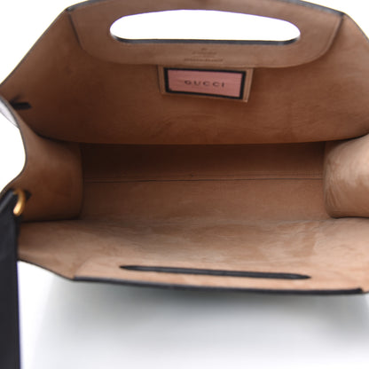 Gucci Calfskin GucciGhost Medium XL Tote Black New Acquamarine 5 of 9