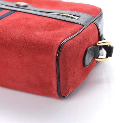 Gucci Suede Patent Web Small Ophidia Shoulder Bag Hibiscus Red Black 8 of 8