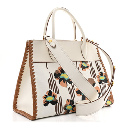 Prada Saffiano Whipstitch Medium Paradigme Bag White Caramel Multicolor 5 of 19