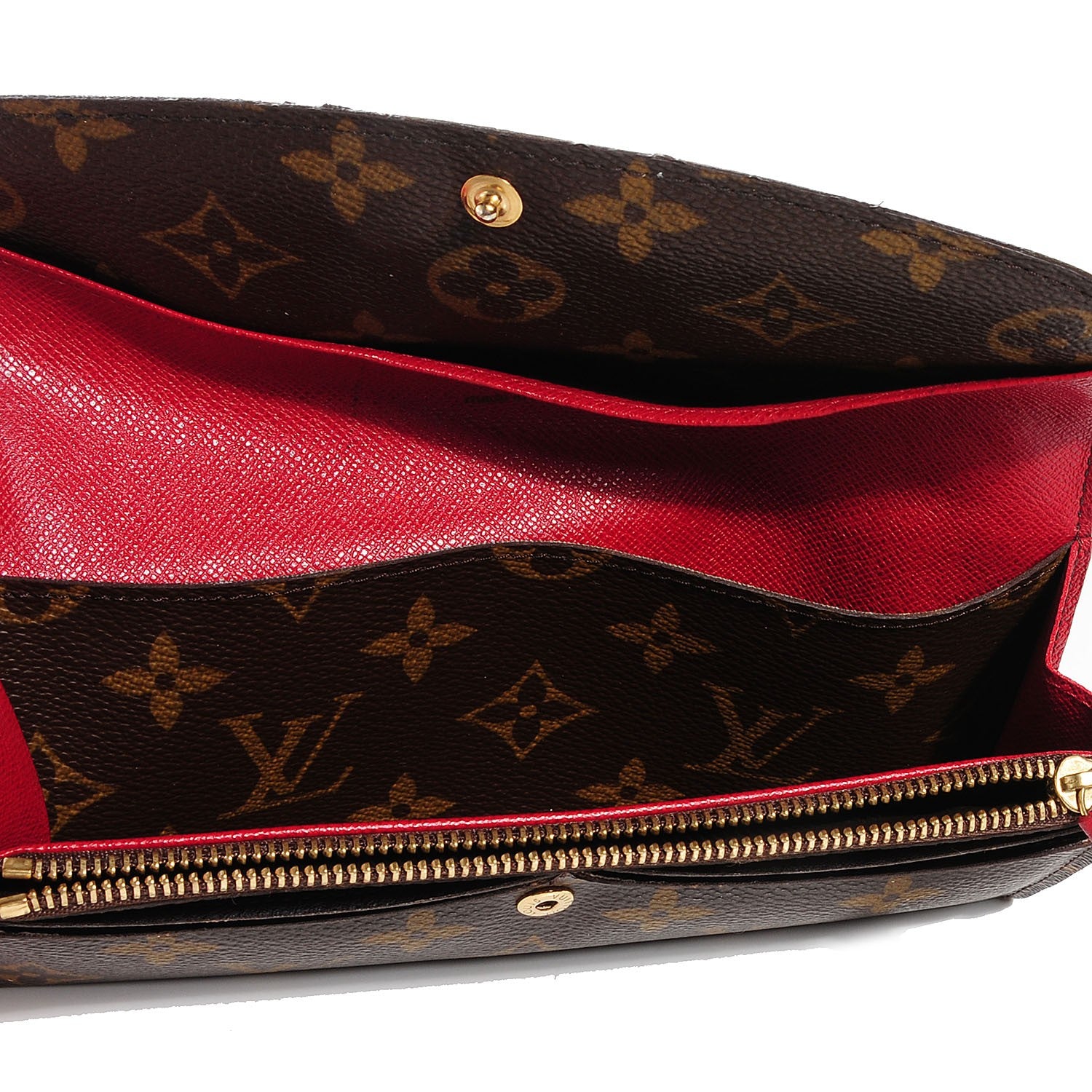 Louis Vuitton Monogram Emilie Wallet Red 6 of 7