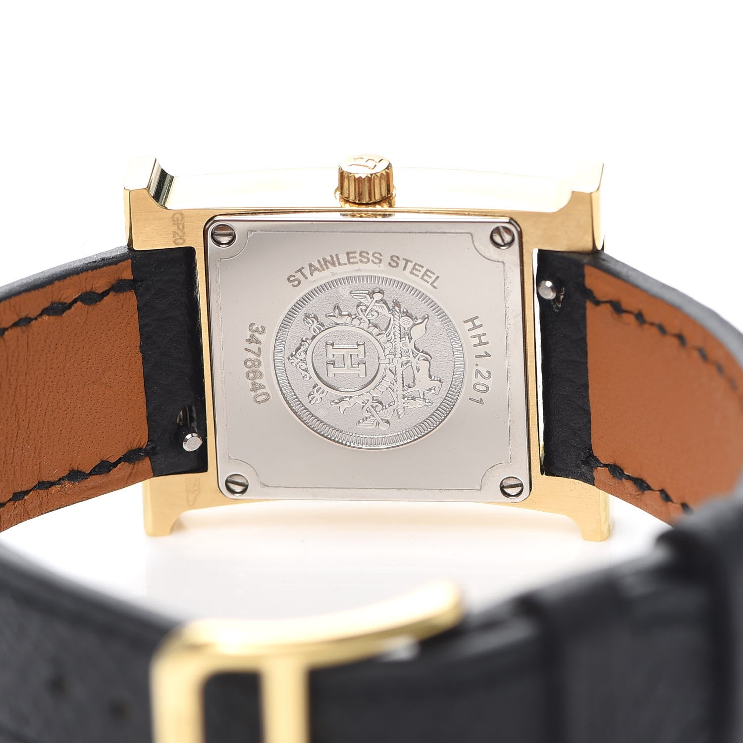 Hermes Stainless Steel Epsom 21mm Heure H Hour Quartz Watch Noir 4 of 5