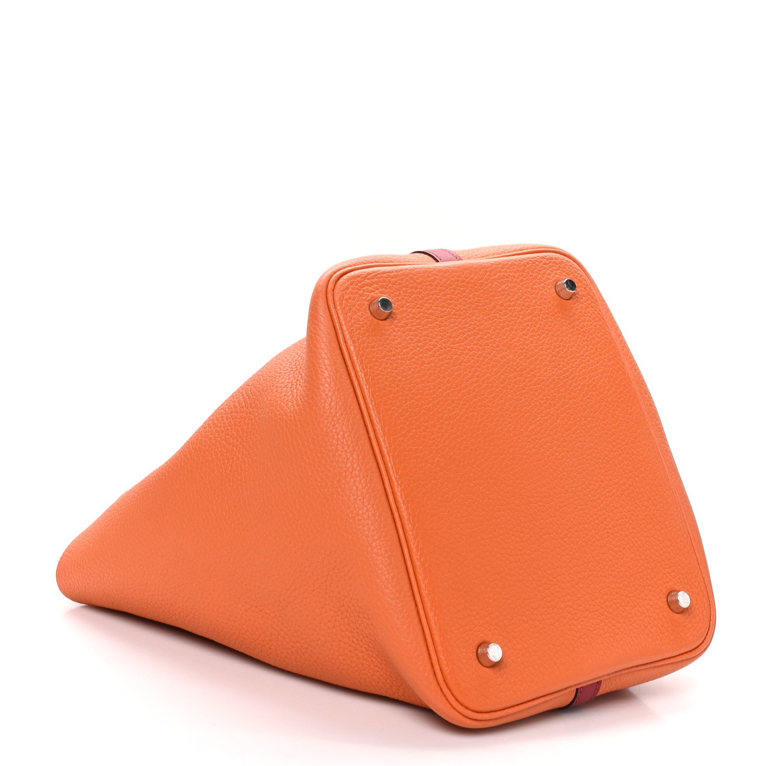 Hermes Taurillon Clemence Swift Eclat Picotin Lock 22 MM Orange Rouge Grenat 4 of 10