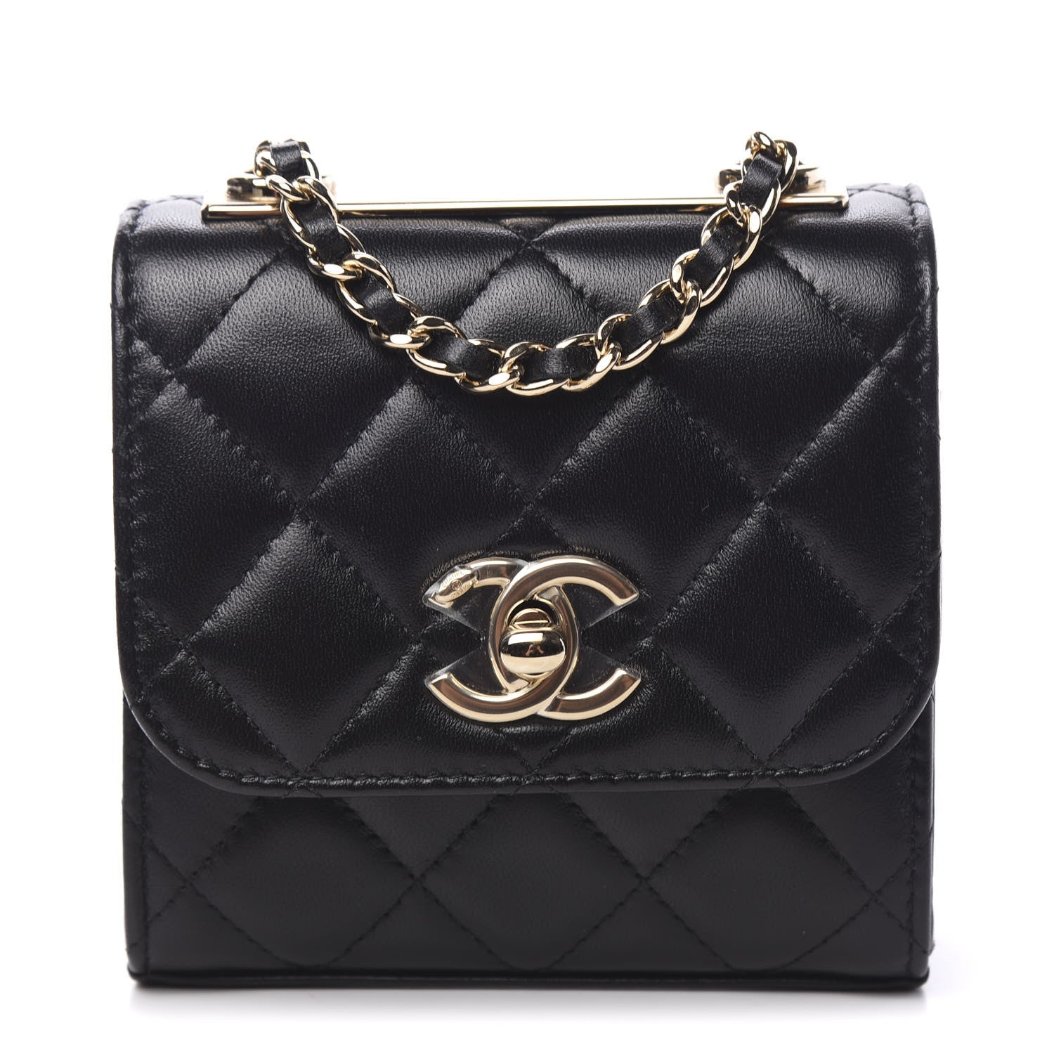 Chanel Lambskin Quilted Mini Trendy CC Chain Wallet Black 1 of 11