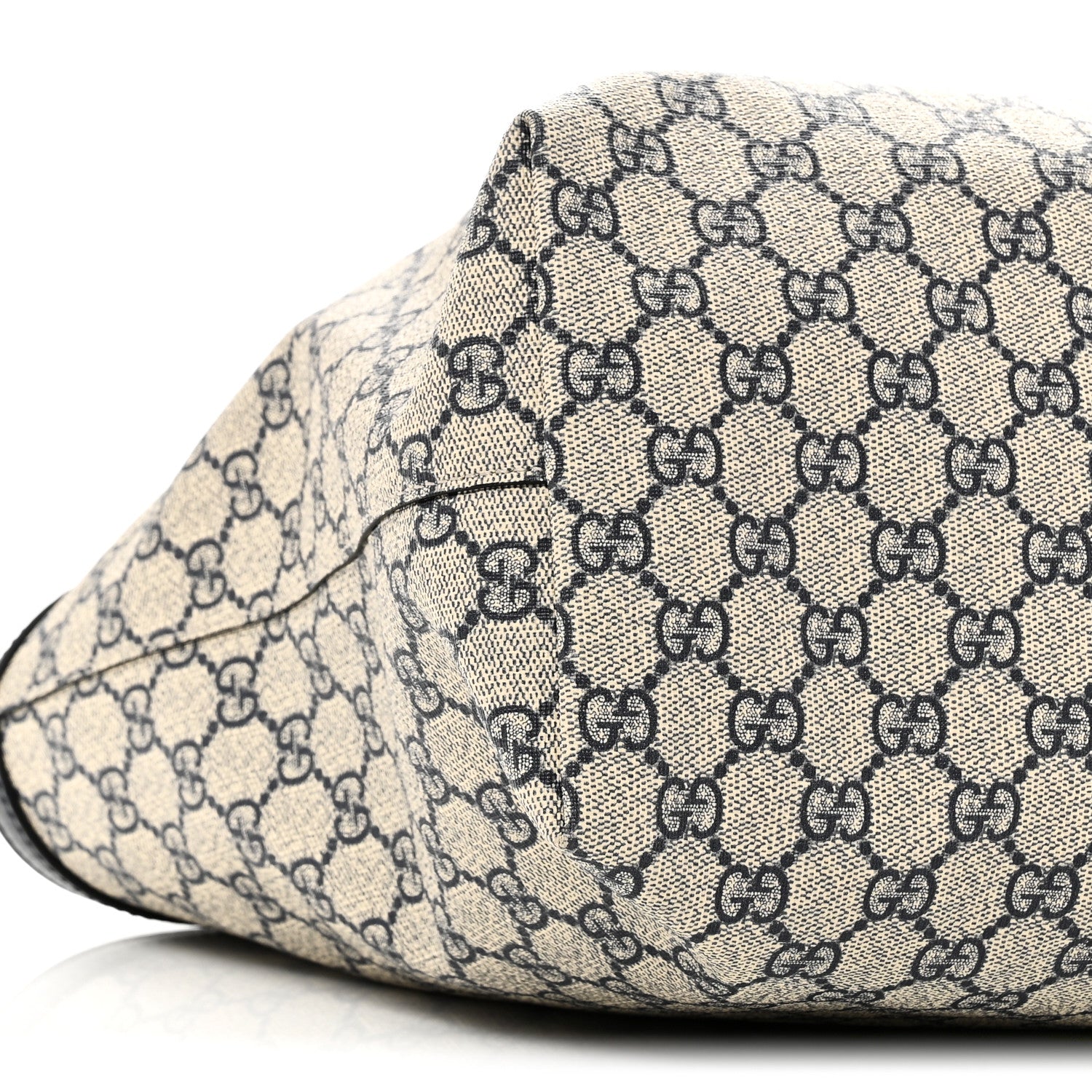 Gucci GG Supreme Monogram Textured Calfskin Web Medium Ophidia Shopping Tote Beige Blue 9 of 10