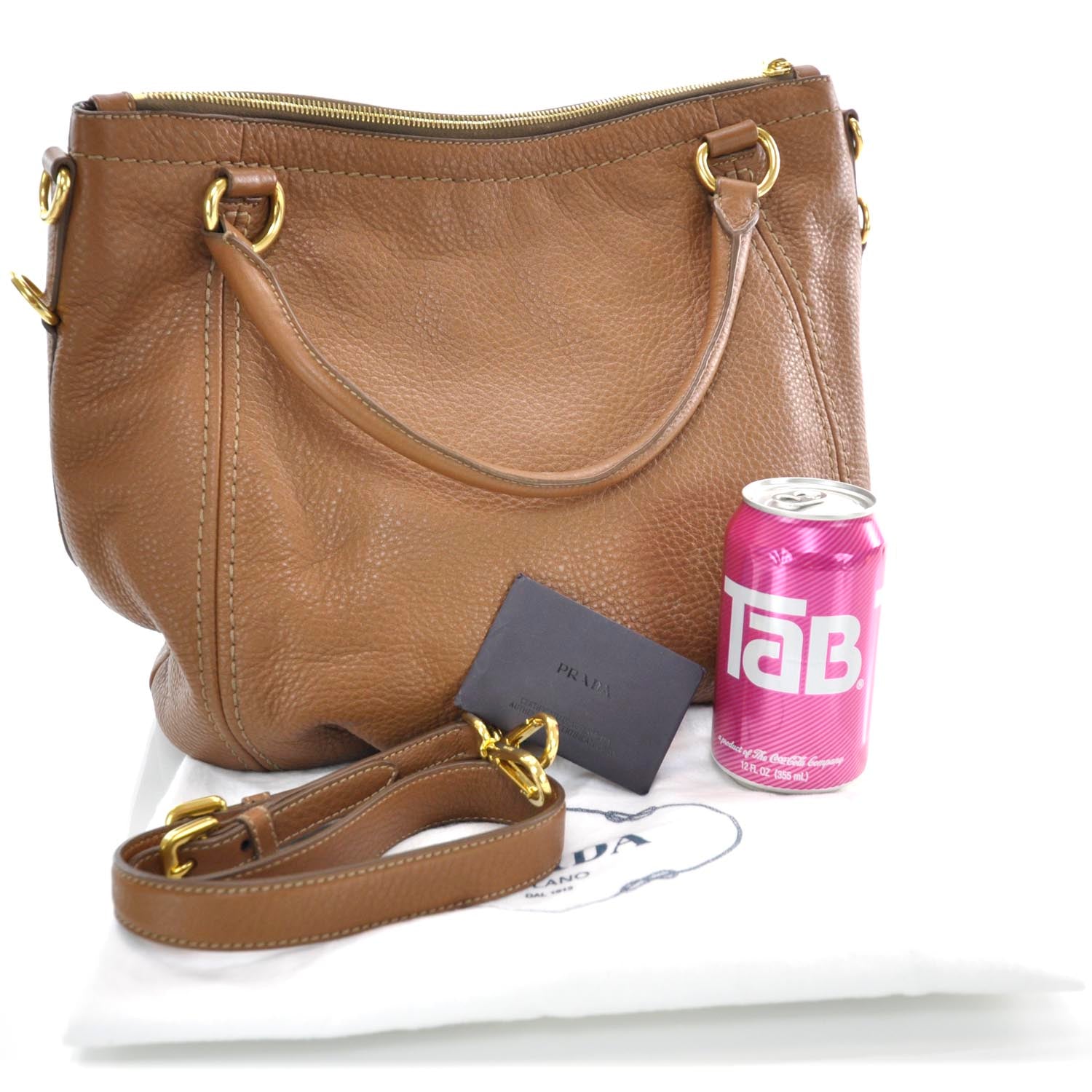 Prada Vitello Daino Tote Brandy 3 of 11