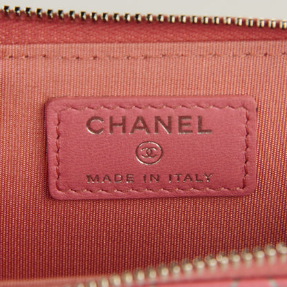 Chanel Lambskin Camellia Embossed Key Holder Case Pink 7 of 7