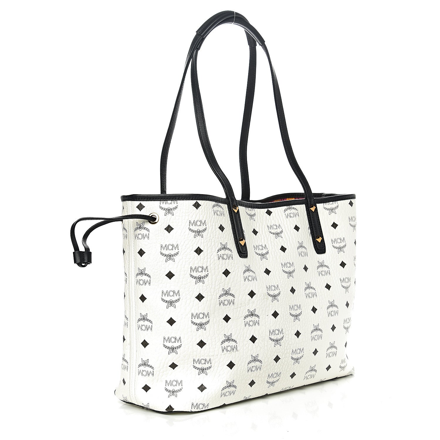 MCM Visetos Medium Project Reversible Shopper Tote White 3 of 19