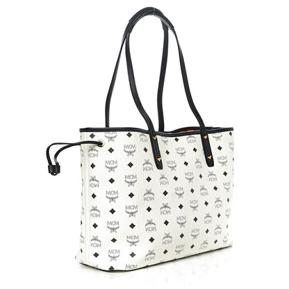 MCM Visetos Medium Project Reversible Shopper Tote White 3 of 19