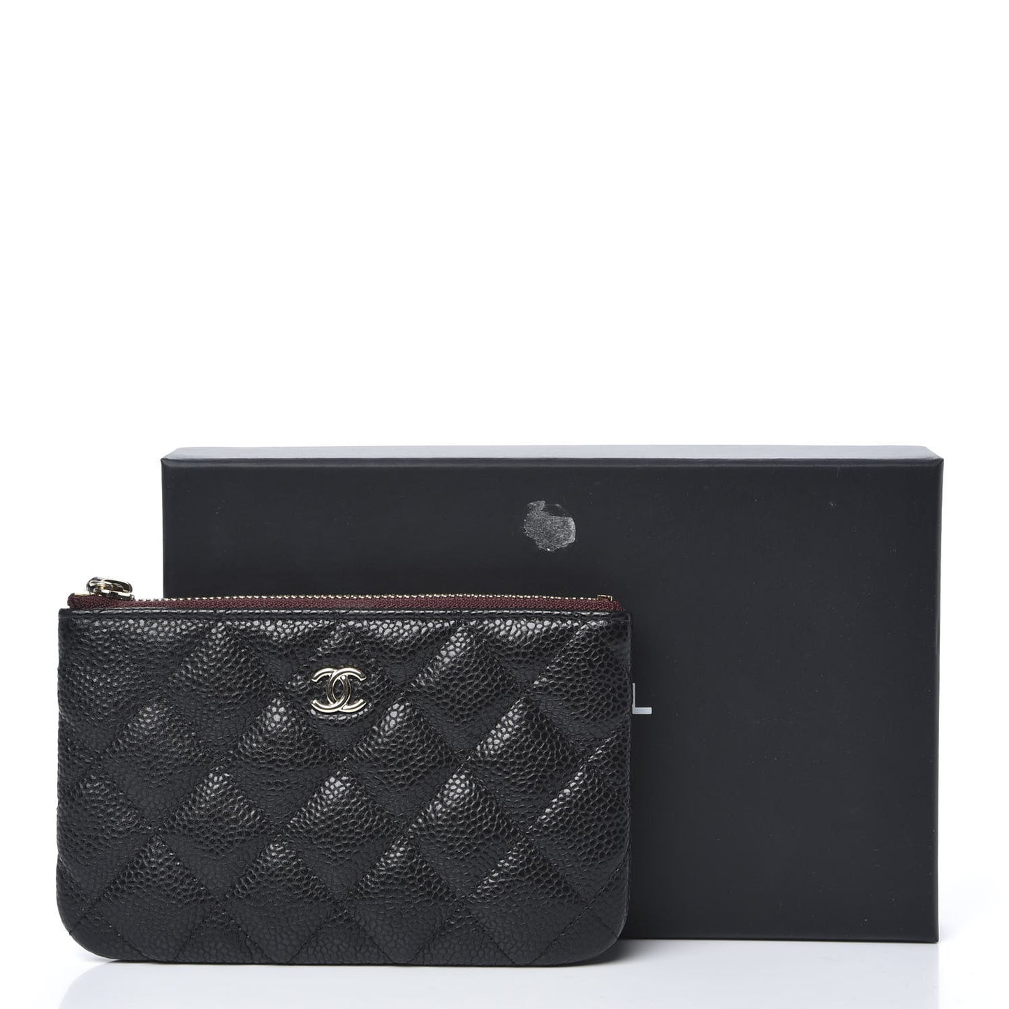Caviar Quilted Small Cosmetic Case Black