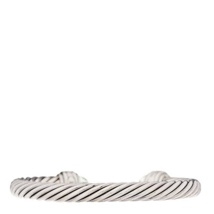 David Yurman Sterling Silver Diamond Prasiolite 7mm Cable Classics Bracelet 2 of 3
