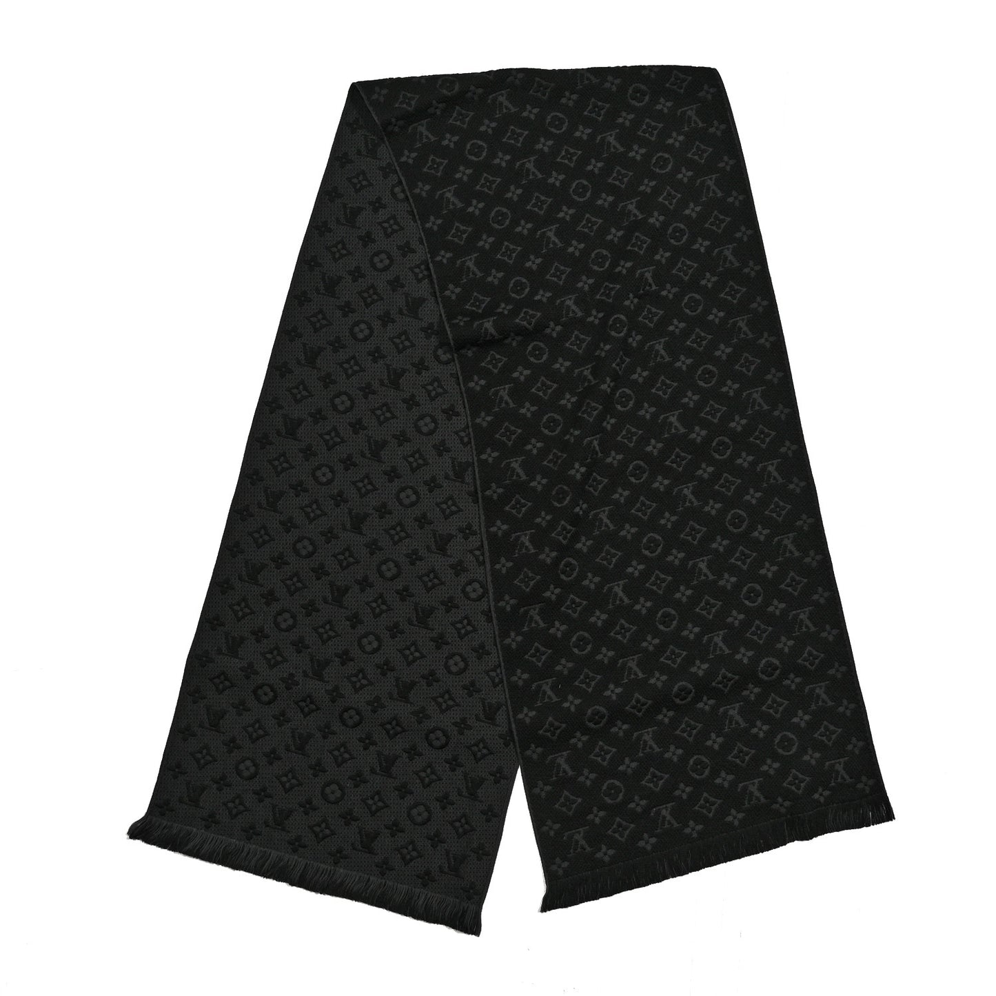 Wool Monogram Classic Scarf Black