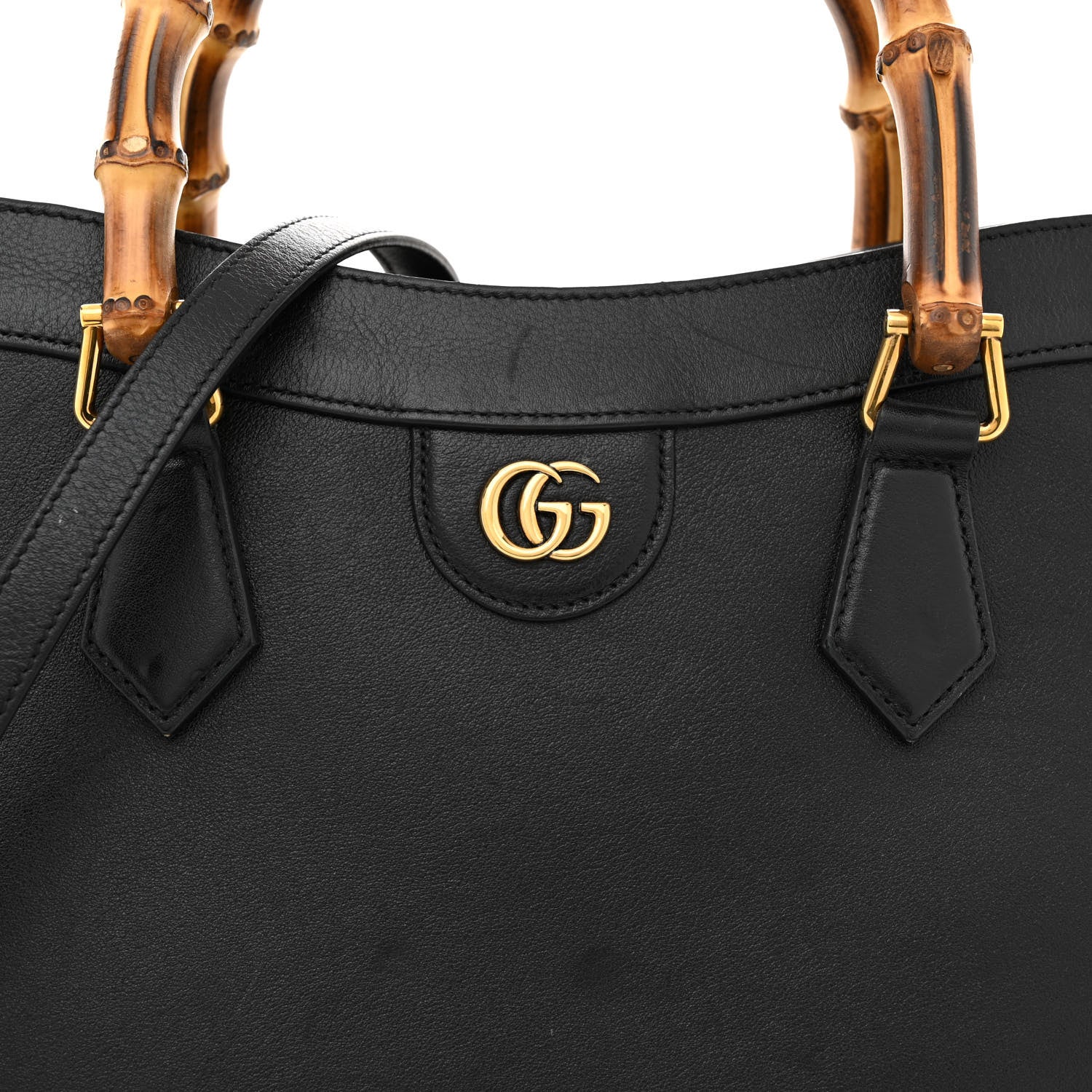 Gucci Wonka Grain Calfskin Medium Diana Tote Bag Black 8 of 20