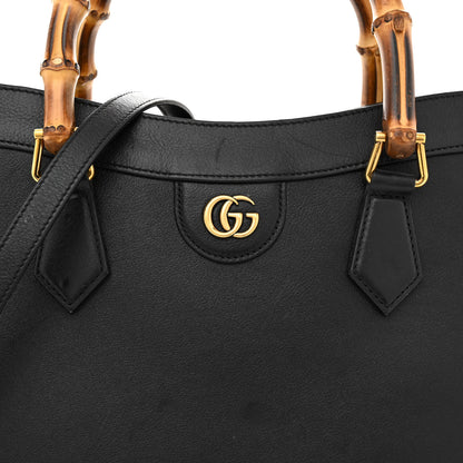 Gucci Wonka Grain Calfskin Medium Diana Tote Bag Black 8 of 20
