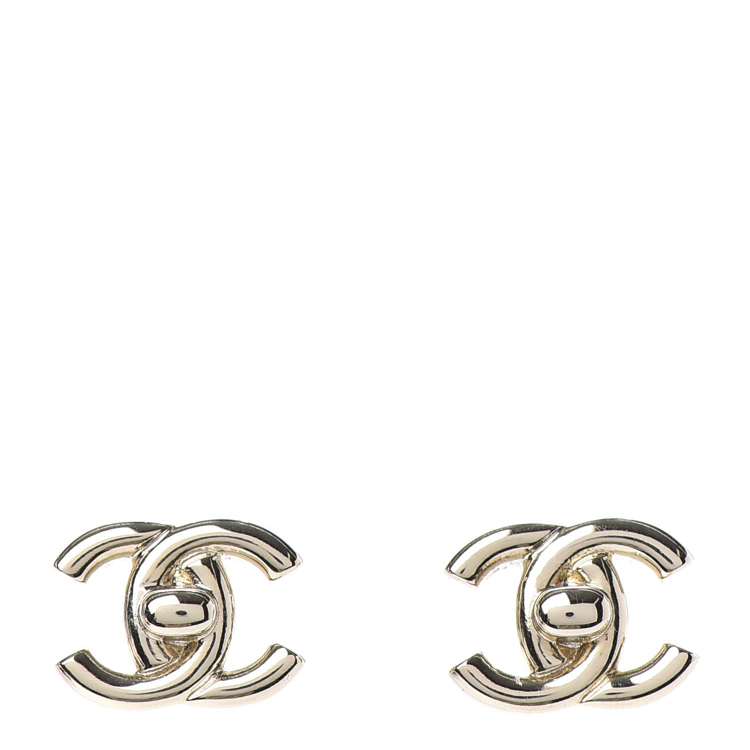 Chanel Metal CC Turnlock Earrings Gold 1 of 4