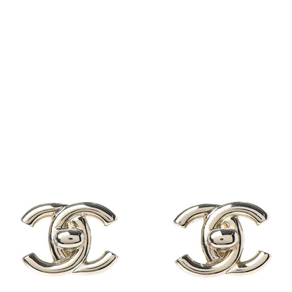 Chanel Metal CC Turnlock Earrings Gold 1 of 4