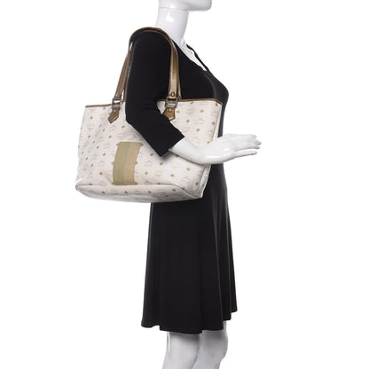 MCM Visetos Striped Princess Lion Shoulder Bag White 2 of 10