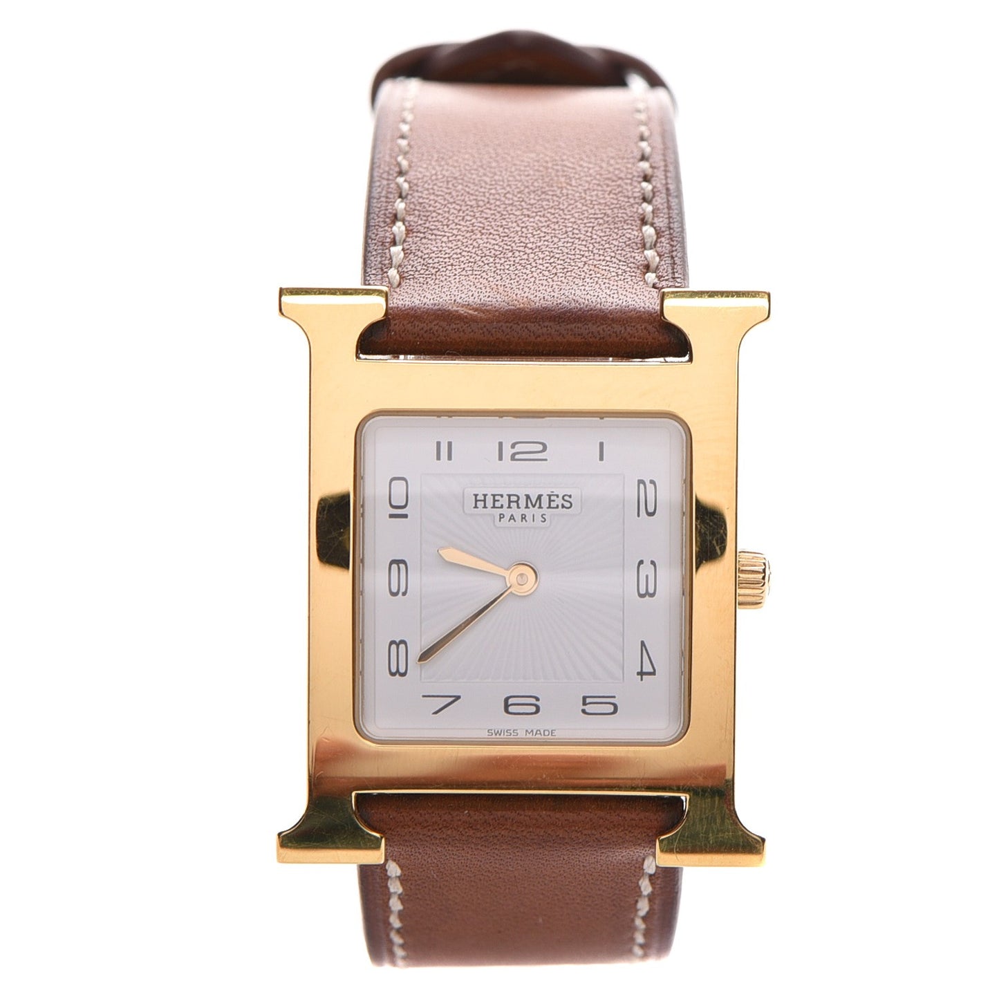 Stainless Steel Barenia 26mm Heure H Hour Quartz Watch Fauve
