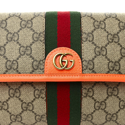 Gucci GG Supreme Monogram Web Small Ophidia Belt Bag Beige Ebony Orange Fluo 8 of 13