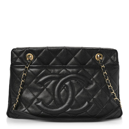 Chanel Caviar Quilted CC Timeless Soft Tote Black 1 of 8