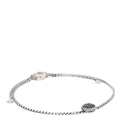David Yurman Sterling Silver Black Diamond 9mm Chatelaine Petite Pave Bracelet 1 of 3