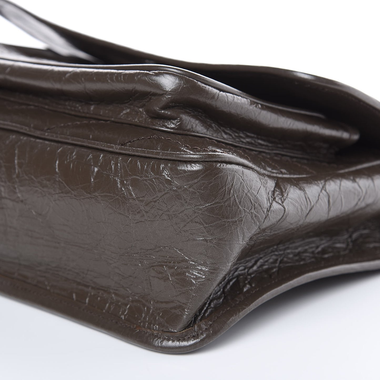 Crinkled Calfskin Matelasse Monogram Medium Niki Chain Satchel Faggio
