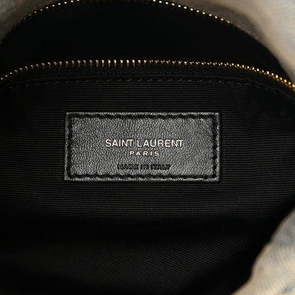 Saint Laurent Denim Quilted Toy Loulou Puffer Monogram Chain Satchel Blue Cinnamon 6 of 12