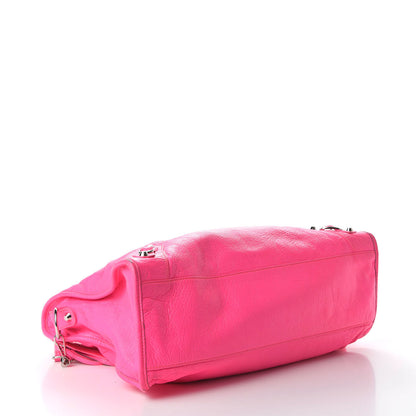 Balenciaga Agneau Classic Silver Hardware City Rose Fluo 4 of 10