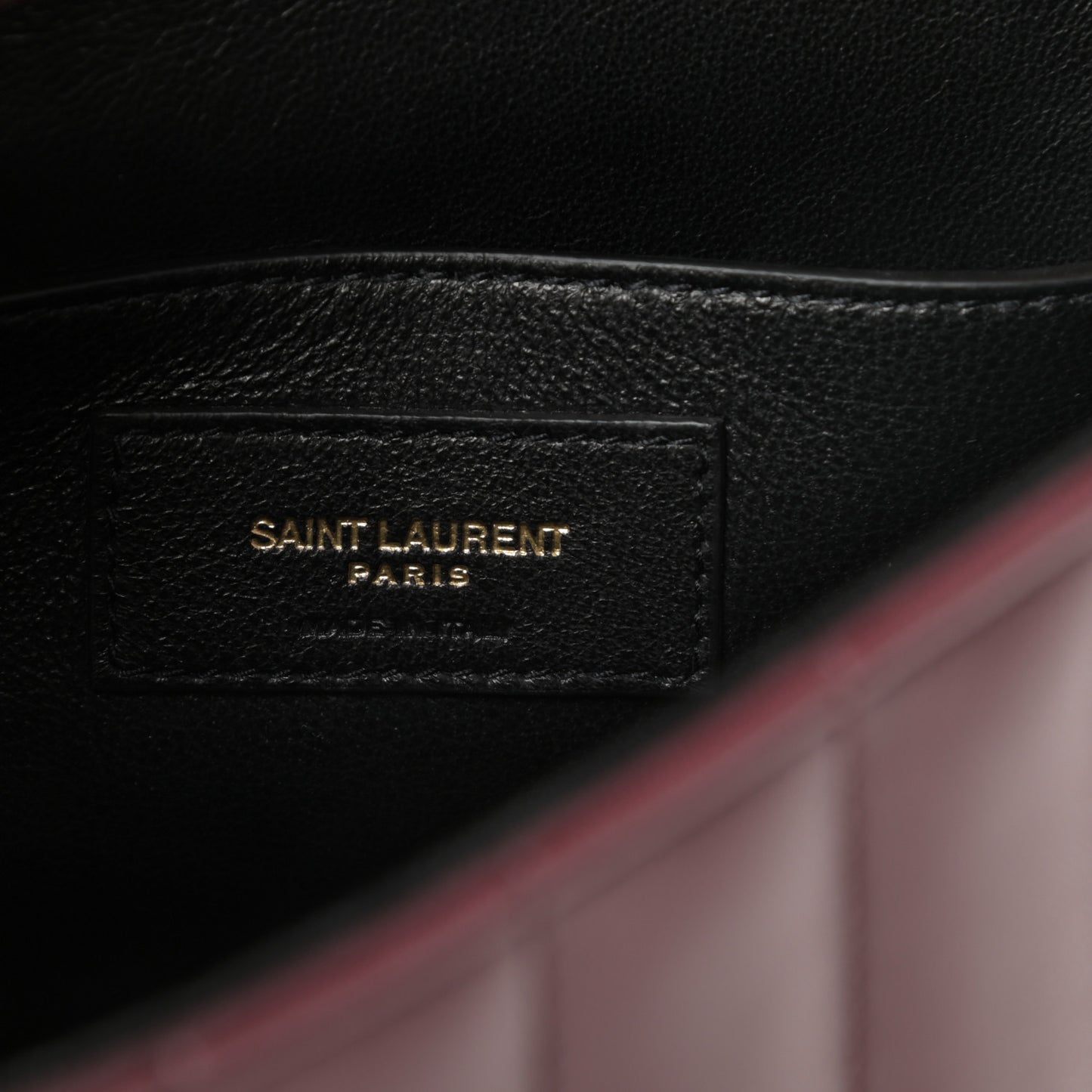 Lambskin Matelasse Monogram Medium Vicky Chain Bag Dark Legion Red