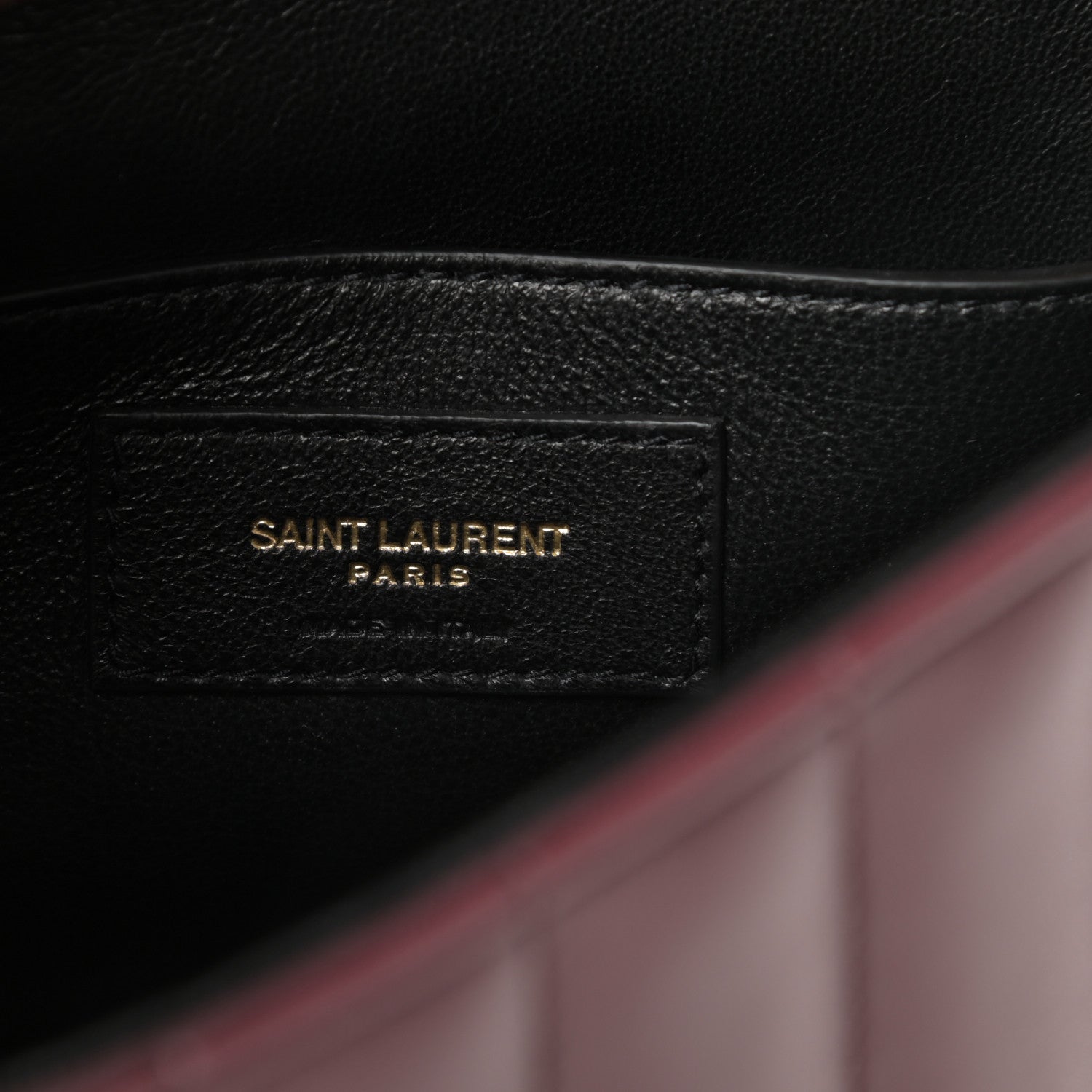 Saint Laurent Lambskin Matelasse Monogram Medium Vicky Chain Bag Dark Legion Red 6 of 12