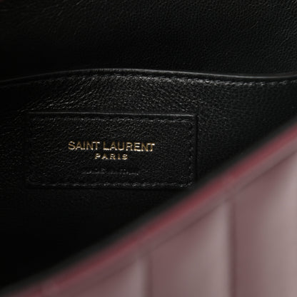 Saint Laurent Lambskin Matelasse Monogram Medium Vicky Chain Bag Dark Legion Red 6 of 12