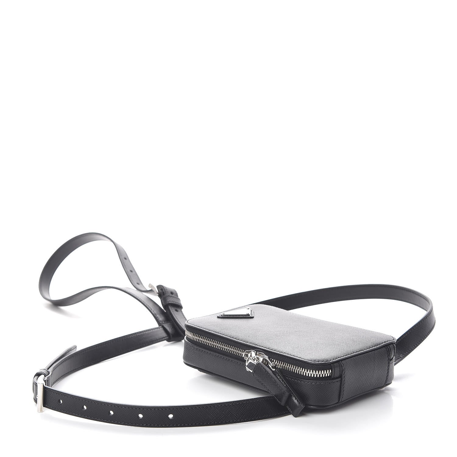 Prada Saffiano Harness Crossbody Bag Black 4 of 9