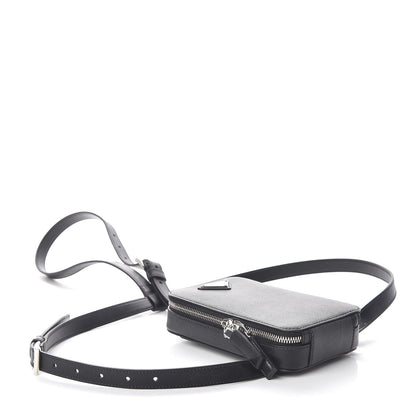 Prada Saffiano Harness Crossbody Bag Black 4 of 9