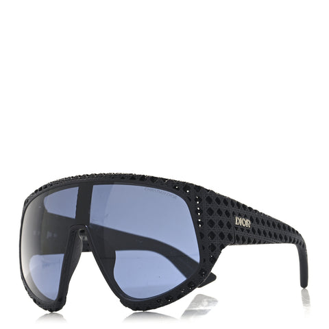 Acetate Nylon Cannage Mask Dior3D M1U Sunglasses Black