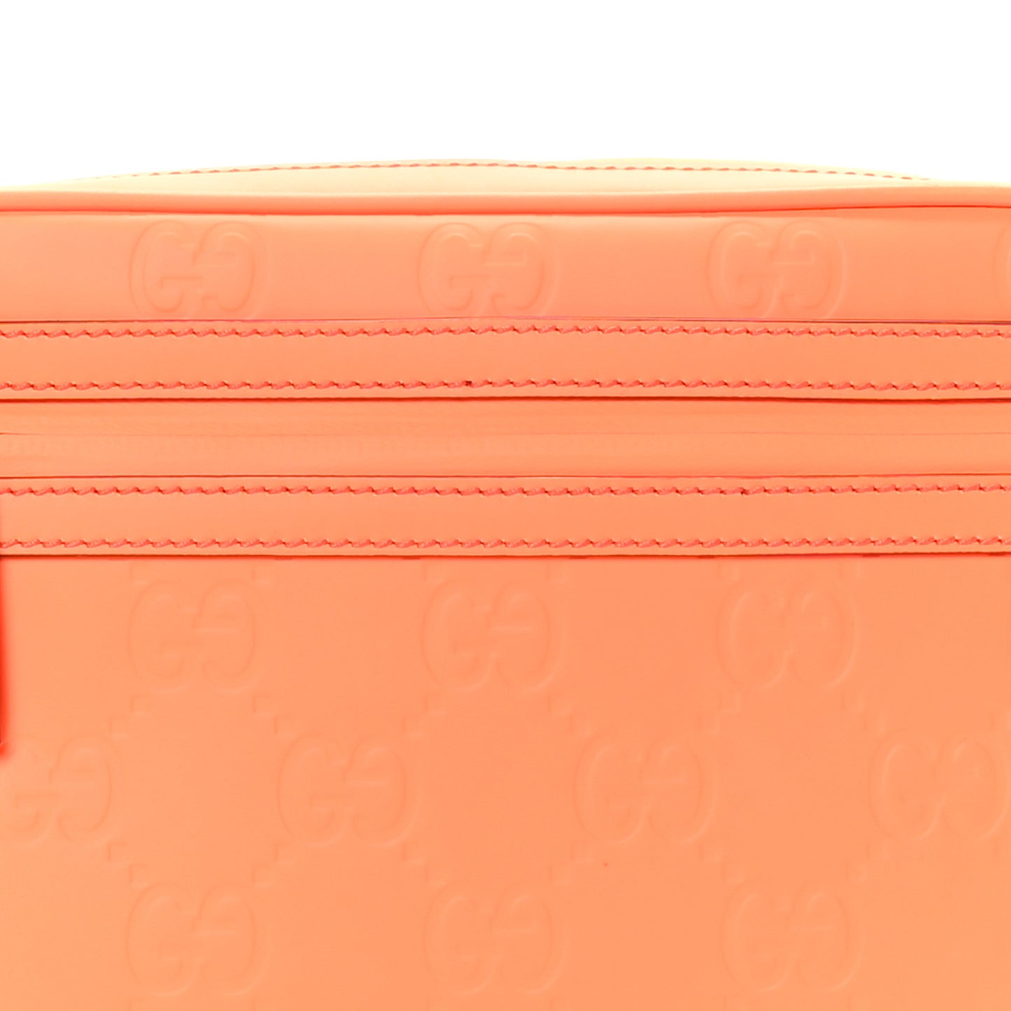 Rubber Effect Monogram GG Belt Bag New Orange Fluo