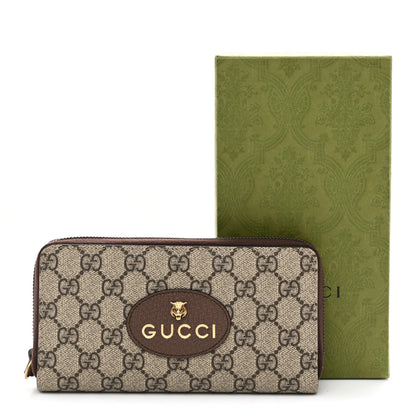 Gucci GG Supreme Monogram Neo Vintage Zip Around Wallet Beige Crop New Acero Acero 8 of 8