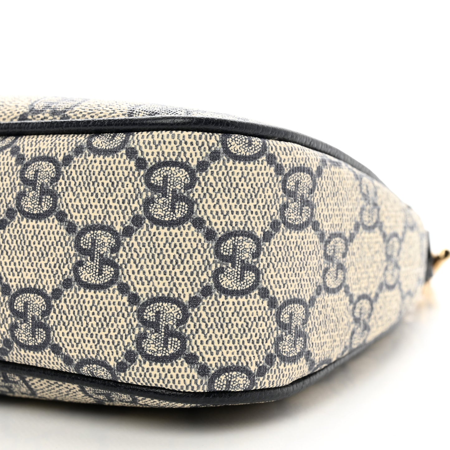 GG Supreme Monogram Textured Dollar Calfskin Web Small Ophidia GG Handbag Beige Blue