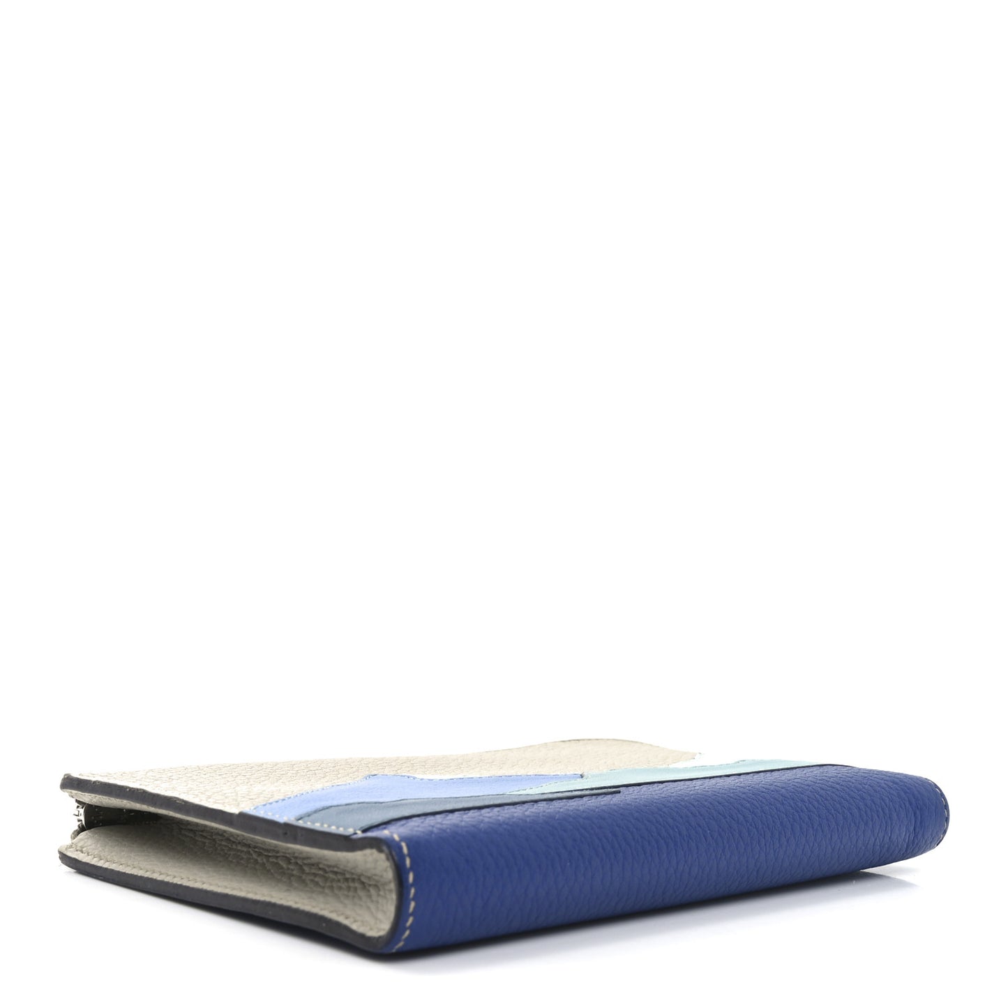 Togo Swift Endless Road Zip Wallet Gris Perle Bleu De Malte