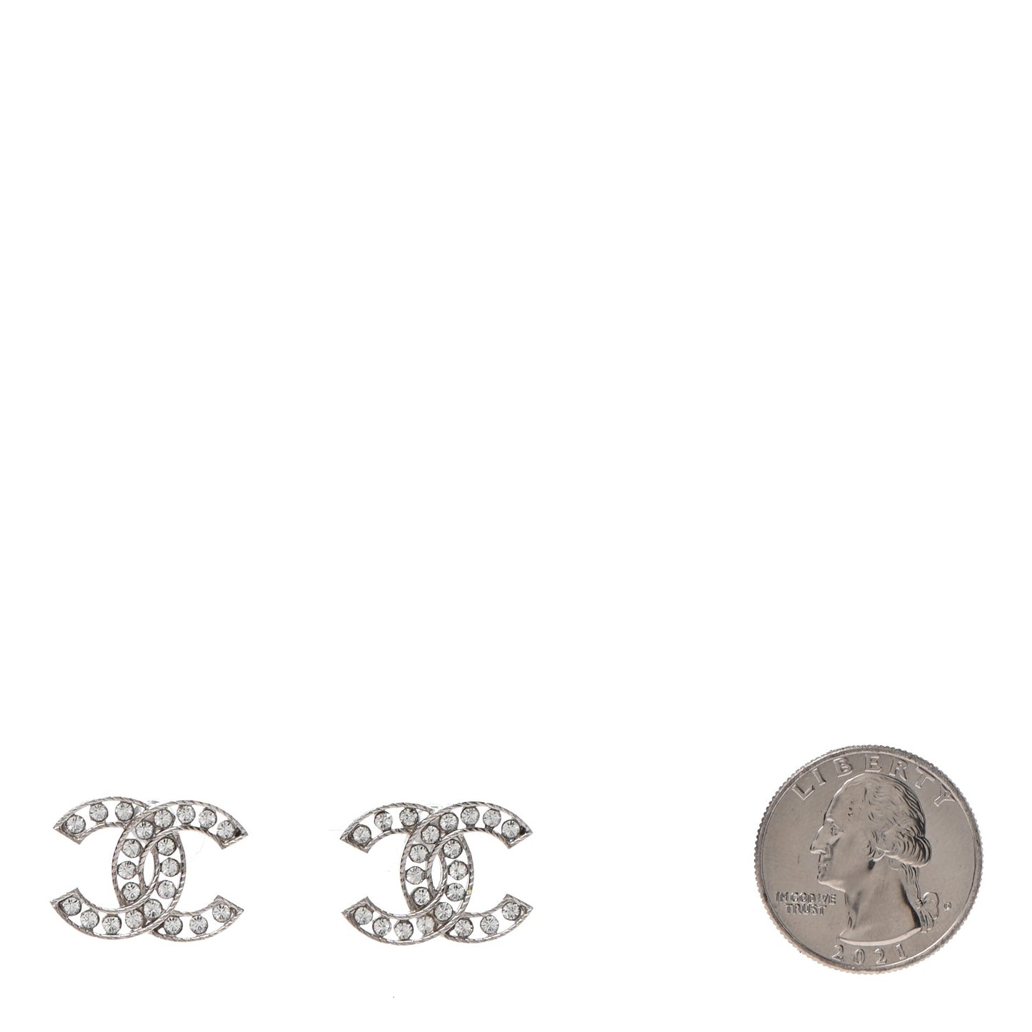 Crystal CC Earrings Silver