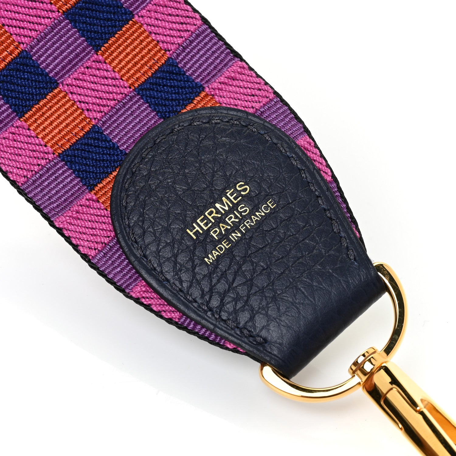 Hermes Taurillon Clemence Quadrille Evelyne III PM Bleu Nuit Bleu Saphir Anemone Capucine 10 of 11