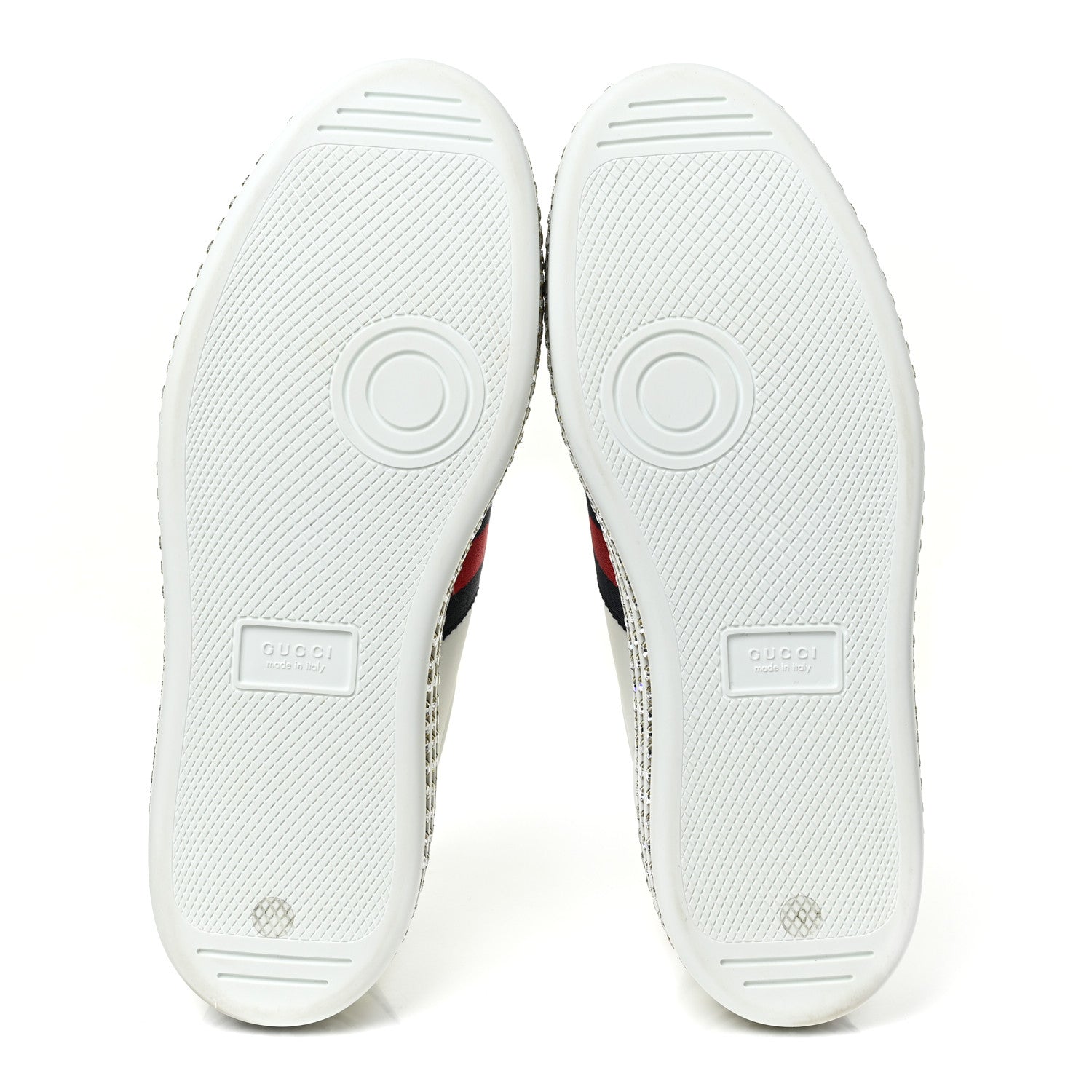 Gucci Calfskin Crystal Web Bee Embroidered Womens Ace Platform Sneakers 38.5 White 5 of 8