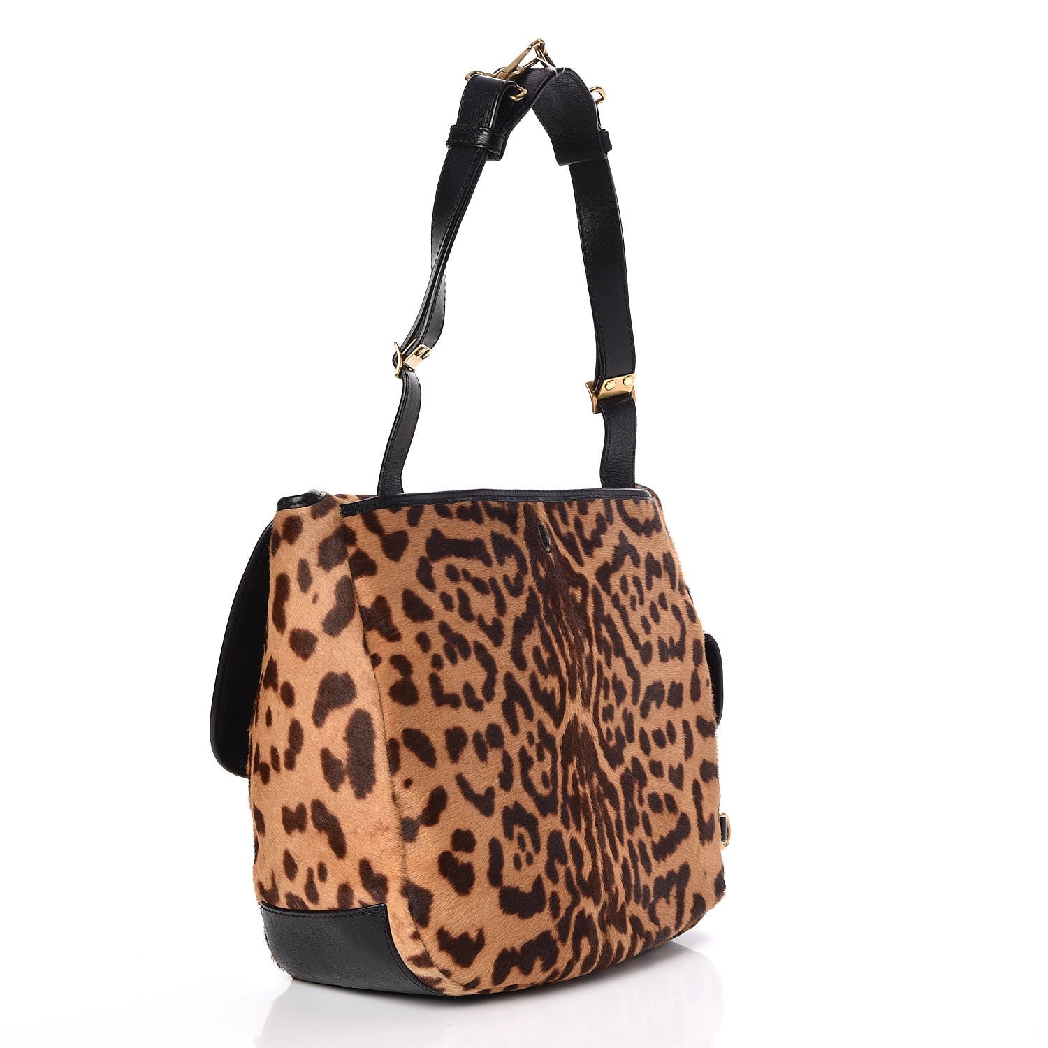Saint Laurent Calf Hair Medium Besace Shoulder Bag Leopard 3 of 7