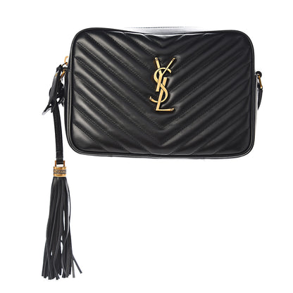 Saint Laurent Calfskin Matelasse Monogram Lou Camera Bag Black 1 of 8