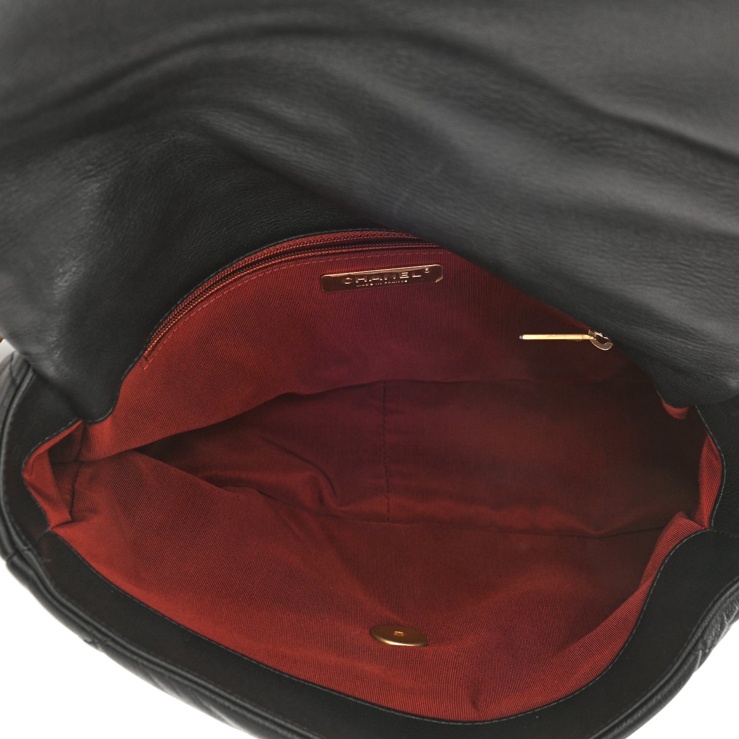 Lambskin Quilted Large Chanel 19 Flap Black