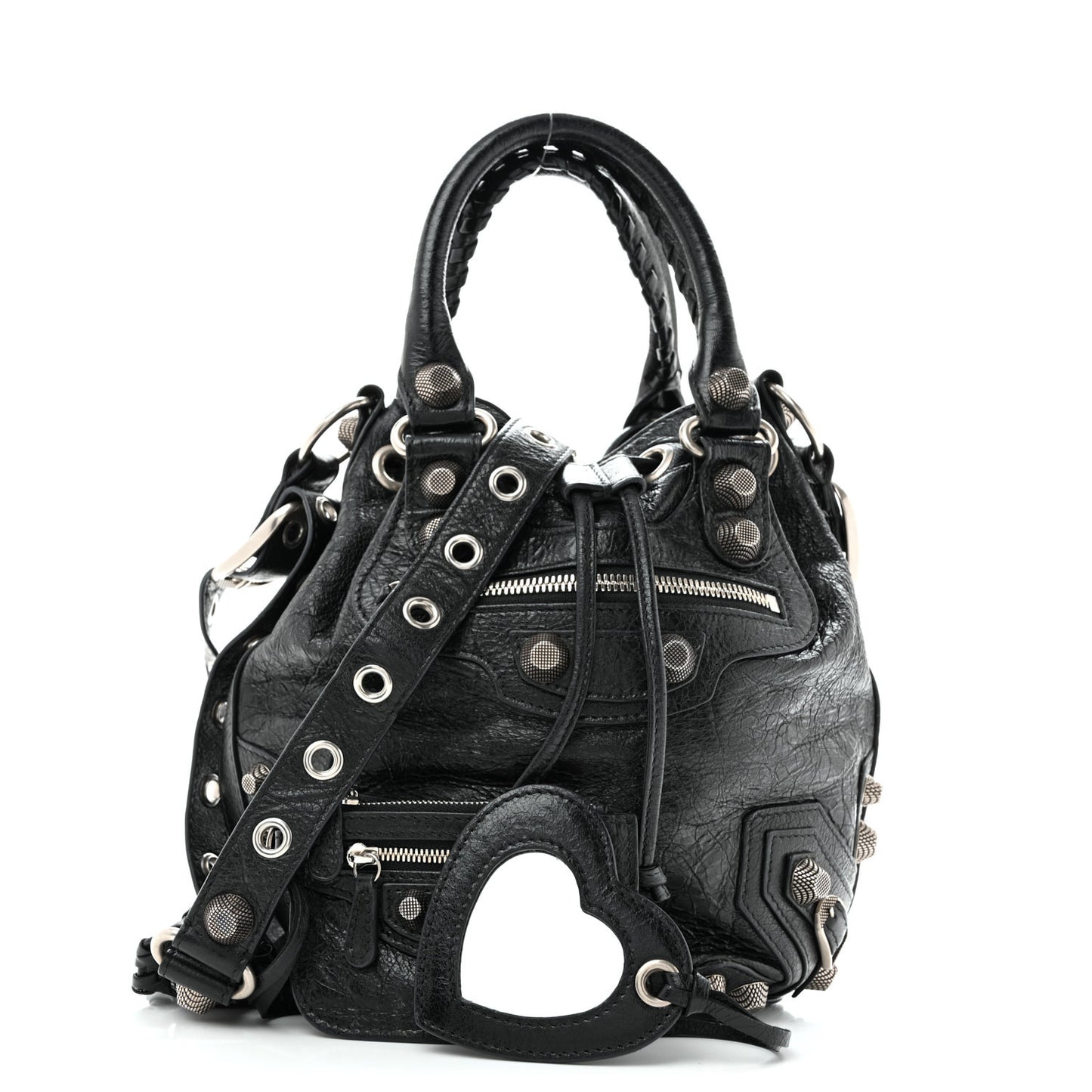 Agneau Arena Small Le Cagole Bucket Bag  Black