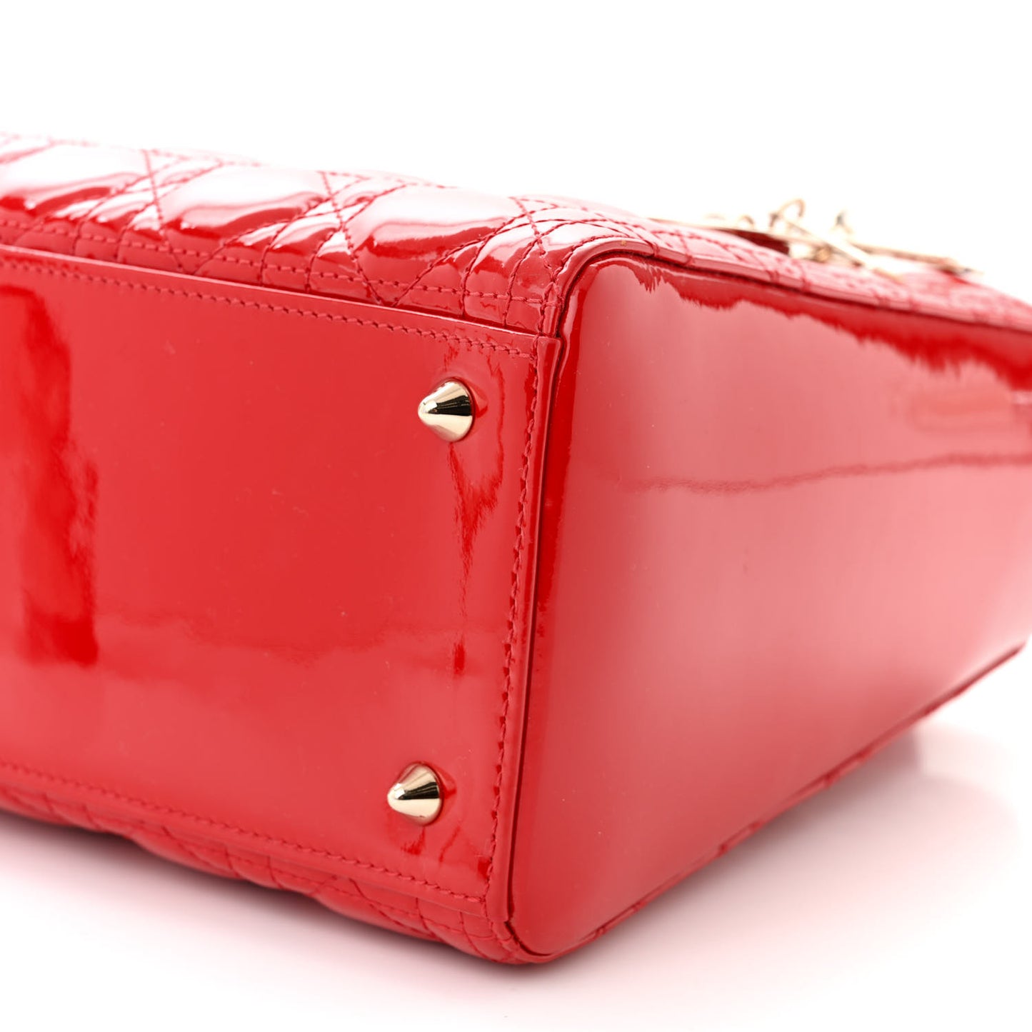 Patent Cannage Medium Lady Dior Red