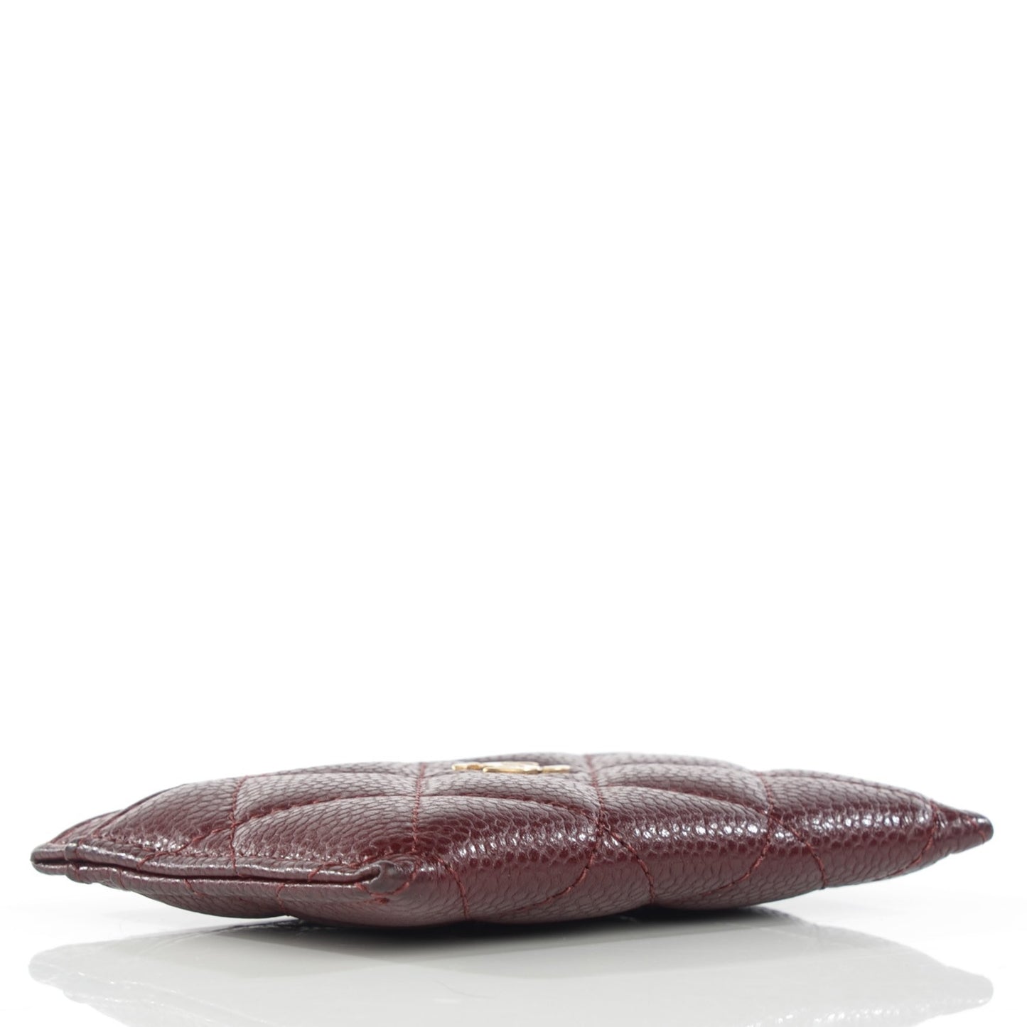 Caviar Quilted Card Holder Burgundy
