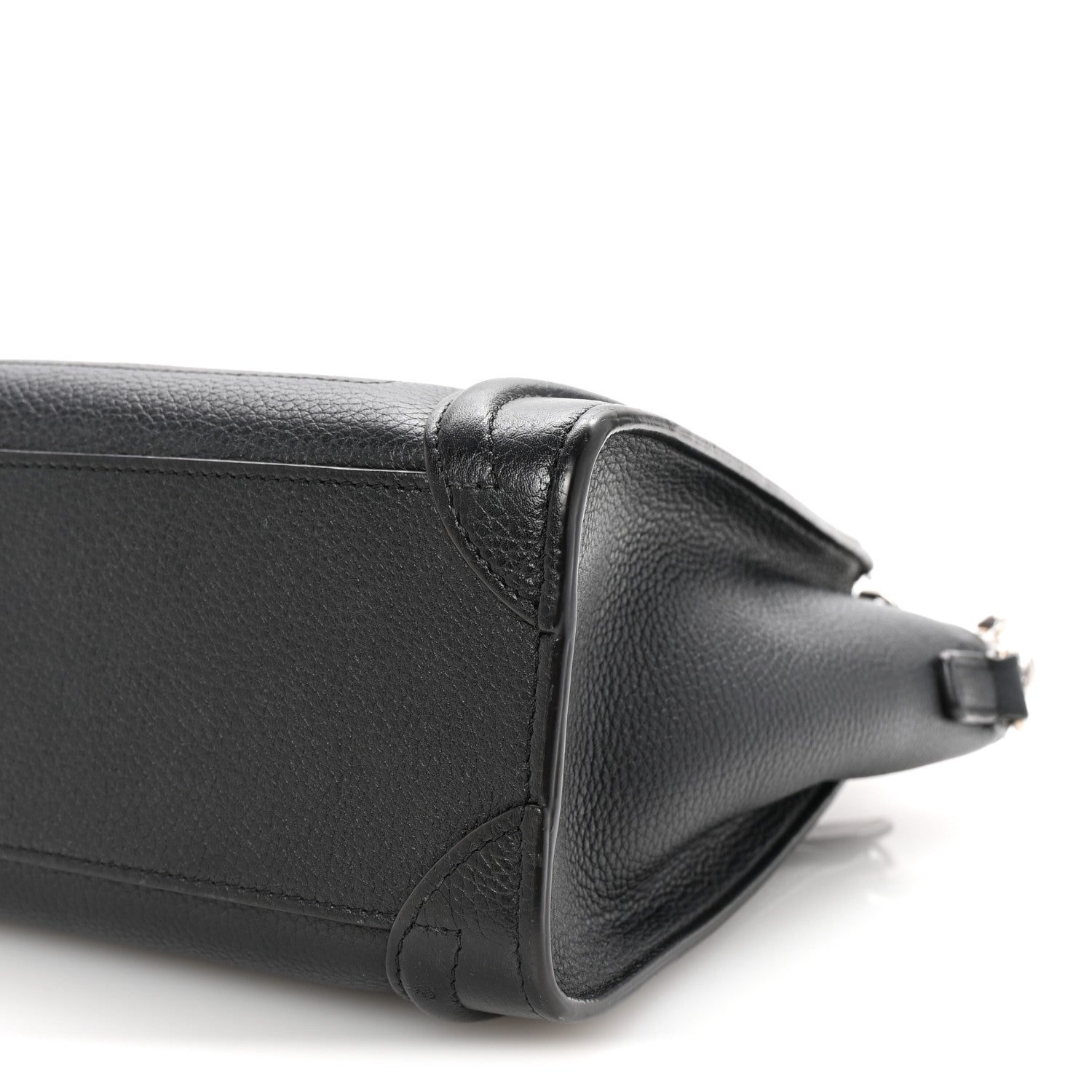 Celine Drummed Calfskin Nano Luggage Black 9 of 9