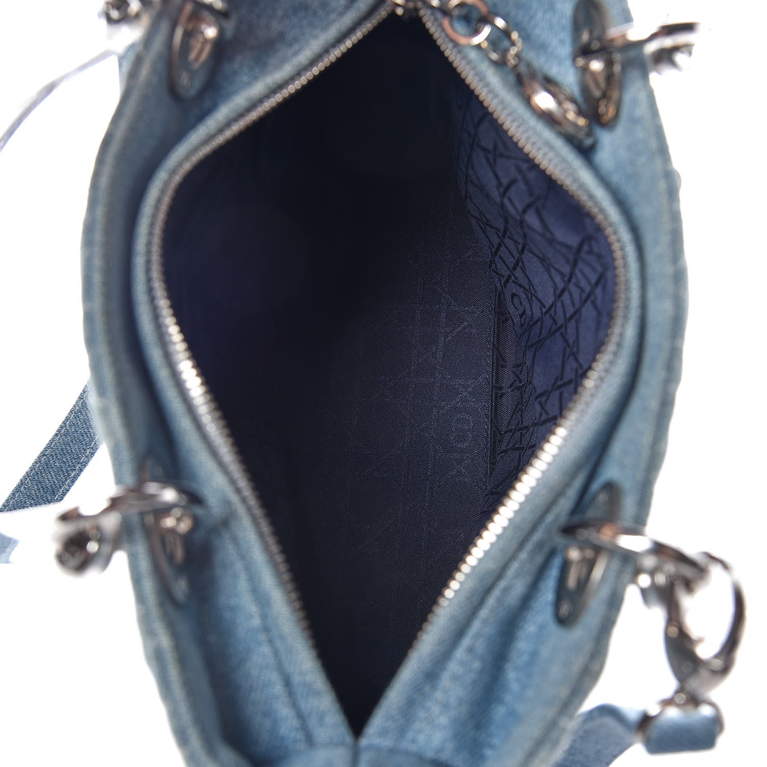 Christian Dior Denim Cannage Medium Lady Dior Light Blue 7 of 9